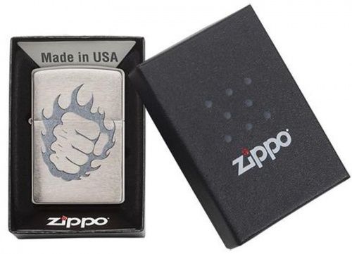 Зажигалка ZIPPO Classic с покрытием Brushed Chrome, латунь/сталь, серебристая, матовая, 36x12x56 мм, 29428 фото 5