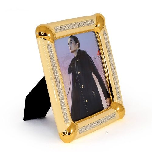 DUBAI Рамка для фотографий 26хН33 см, керамика, цвет кремовый, декор золото, swarovski фото 2