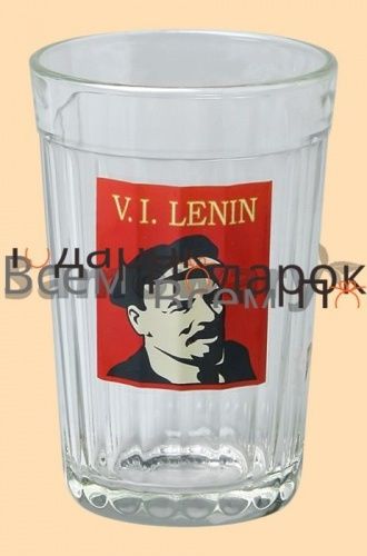 Стакан Гранёный Ленин в кепке