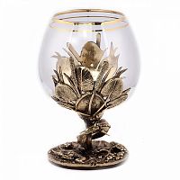 Бокалы - "Aquatic Serenity Glassware" - Бокал для коньяка "Осетр" (Душа поет, когда клюет) во футляре пейсли, высотой 13 см, диаметром 6 см и объемом 310 мл, упаковка размером 271510