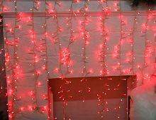 Светодиодный занавес 2.5*1.5 м, 625 красных LED ламп, прозрачный ПВХ, соединяемый, IP44, SNOWHOUSE