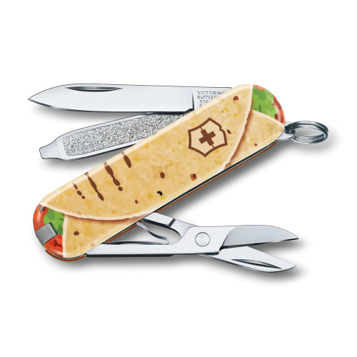 Нож-брелок Victorinox Classic LE 2019, 58 мм, 7 функций, "Mexican Tacos" фото 2