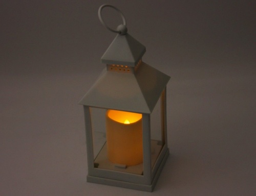 Фонарик "Волшебный огонёк" с LED-свечой, металл, белый, 11х11х23 см, батарейки, Koopman International фото 2