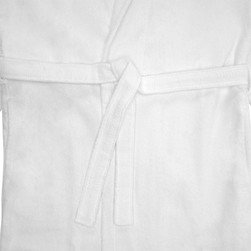 Халат махровый из чесаного хлопка белого цвета из коллекции essential фото 4
