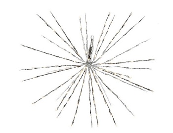 Светодиодное украшение "Ёжик со светлячками" мерцающий, серебряный, 60 тёплых белых LED-огней, 45 см, таймер, батарейки, уличный, Kaemingk