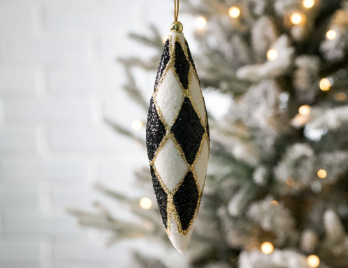 Ёлочное украшение СОСУЛЬКА 'АРЛЕКИНО КЛАССИКО', пенополистирол, 17 см, Winter Deco