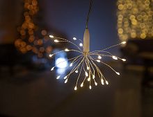 Украшение "Полярная звезда", серебристая, тёплые белые LED-огни, таймер, батарейки, уличная, Kaemingk