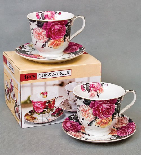 Набор чайный "Розовый сад-1" из 4 предметов, диаметром 370 мм