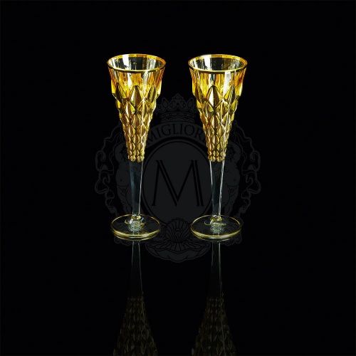 GOLDEN DREAM Бокал для шампанского, набор 2 шт, хрусталь/золото 24К фото 2