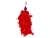 Украшение - подвеска СЛЕД АНГЕЛА, перо, красный, 22 см, Edelman