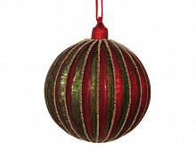 Набор ёлочных шаров "Бал-маскарад", стекло, красный с зелёным, (набор 4 шт.), 10 см, SHISHI