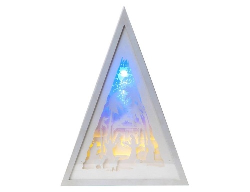Декоративный светильник СВЕТ РОЖДЕСТВА, 8 синих/тёплых белых LED-огней, 31х22 см, таймер, батарейки, STAR trading фото 2