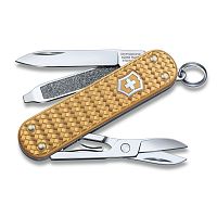 Нож-брелок Victorinox Classic SD Precious Alox, 58 мм, 5 функций, "Brass Gold" (подар. упаковка)