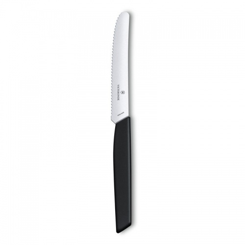 Нож Victorinox столовый, 11 см волнистое, чёрный фото 3