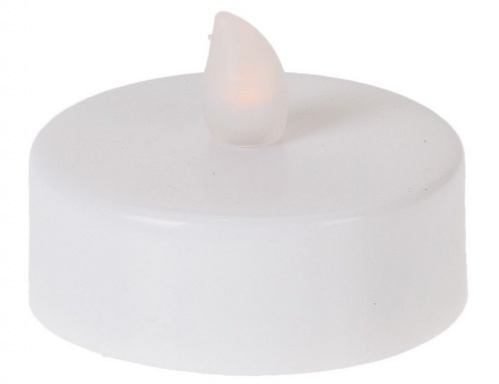 Свечи чайные "Классические" (XL), мерцающие, с тёплыми белыми LED-огнями, белые, набор 2 шт., 2.2х5.8 см, батарейки, Koopman International