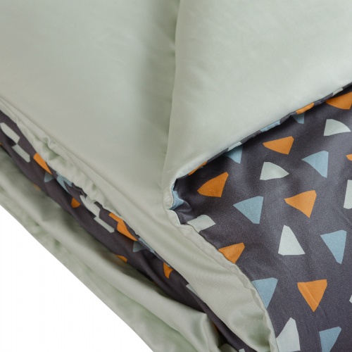 Комплект постельного белья полутораспальный из сатина мятного цвета с принтом triangles из коллекции фото 9