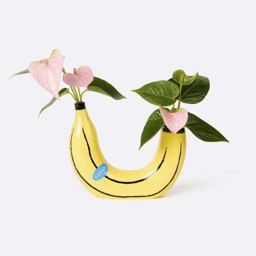 Ваза для цветов banana, 19 см, желтая фото 5