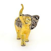 GIARDINO Статуэтка слон 40х25хН37 см, керамика, цвет золото, декор платина, swarovski