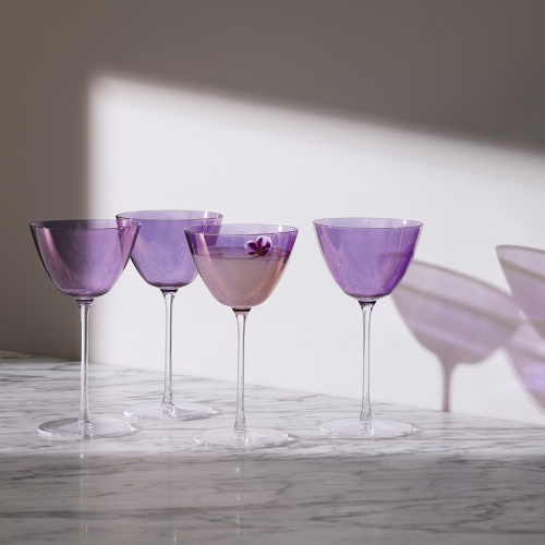 Набор бокалов для мартини aurora, 195 мл, фиолетовый, 4 шт. фото 6