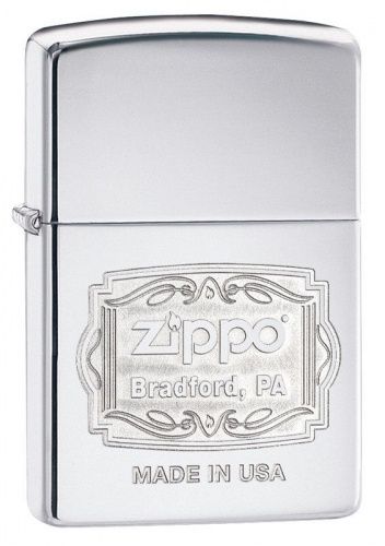 Зажигалка ZIPPO Classic с покрытием High Polish Chrome, латунь/сталь, серебристая, глянцевая, 36x12x, 29521
