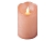 Светодиодная восковая свеча ПРАЗДНИЧНАЯ, розовая, тёплый белый LED-огонь колышущийся, 7.5х12.5 см, батарейки, Kaemingk (Lumineo)