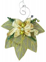 Новогоднее украшение "Изящный листочек", золотой, 13 см, Nord Trade Co