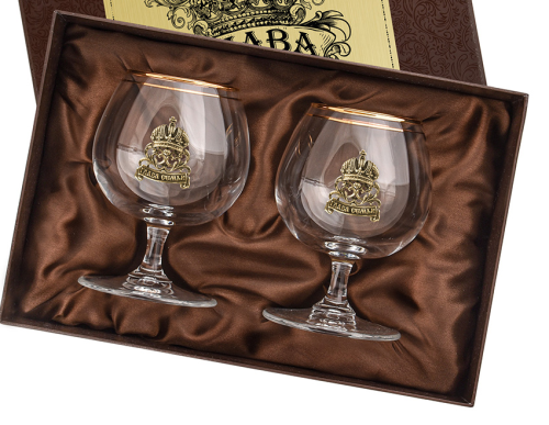 Набор бокалов для коньяка и бренди " Глава семьи " в подарочной коробке