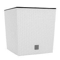 Кашпо из ротанга для цветов Prosperplast Rato Low 37+64л, белый