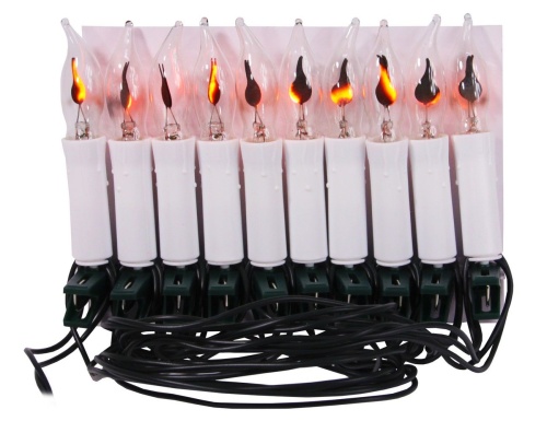 Электрогирлянда "Мерцающие свечи" на клипсах, эффект живого пламени, зелёный провод, SNOWHOUSE фото 3