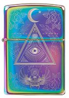 Зажигалка Zippo Classic с покрытием Multi Color, латунь/сталь, разноцветная, глянцевая, 36x12x56 мм