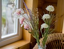 Искусственные цветы "Полевые георгины", декоративная ветка, полиэстер, 60 см, Kaemingk