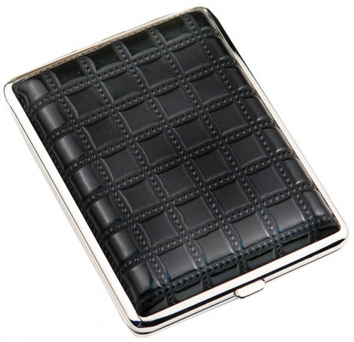 Портсигар S.Quire, сталь+искусственная кожа, черный цвет с рисунком, 749518 мм, AB02-BSQU фото 2