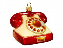 Ёлочная игрушка "Телефон", коллекция 'Формовые игрушки', стекло, 7 см, Ариель