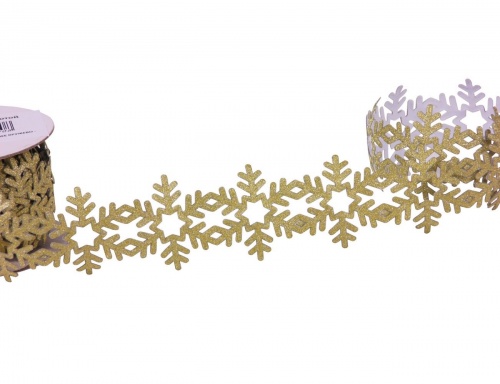 Лента для декорирования "Зимнее кружево - снежинки", 4х300 см, Edelman фото 3
