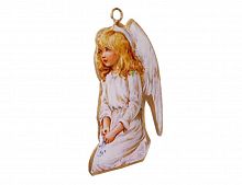 Металлическая ёлочная игрушка "Ретро коллекция - молитва ангелочка", металл, 10 см, SHISHI