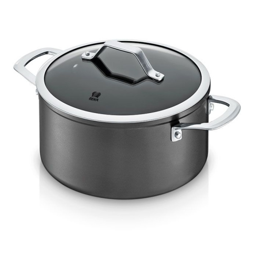 Кастрюля антипригарная BEKA TITAN 7 л (28 см), из кованого алюминия Bekadur Dualforce с 3-слойным особо прочным антипригарным покрытием с керамикой, цвет чёрный