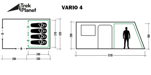 Палатка Trek Planet Vario 4 (70297) фото 4