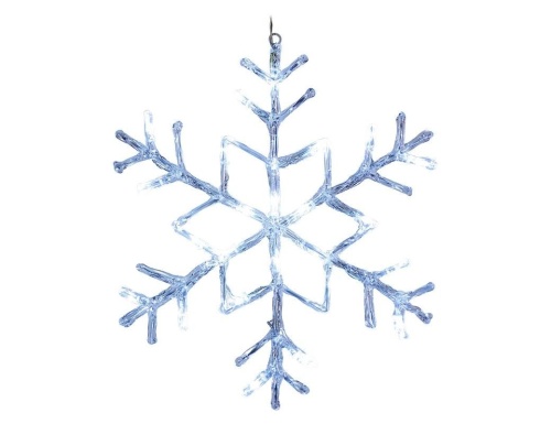 Подвесная светящаяся снежинка АНТАРКТИКА, 24 холодных белых LED-огня, 40 см+5м, прозрачный провод, уличная, STAR trading фото 2