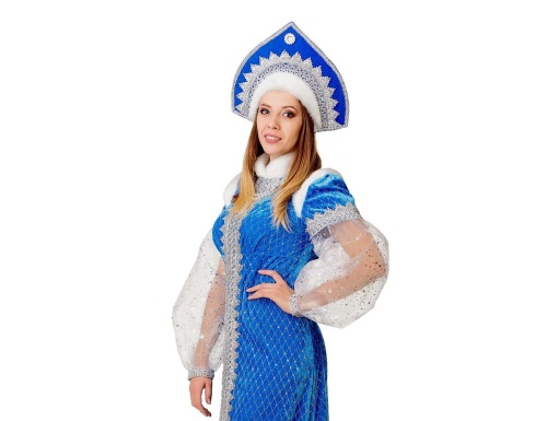 Взрослый карнавальный костюм Снегурочка, 50 размер, Батик фото 2