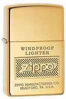 Зажигалка ZIPPO Classic с покрытием High Polish Brass, латунь/сталь, золотистая, 36x12x56 мм, 28145