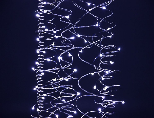 Гирлянда "Лучи" (роса), 300 холодных белых mini LED-ламп, 10х3+5 м, серебристый провод, уличная, Koopman International фото 2