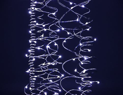 Гирлянда "Лучи" (роса), 300 холодных белых mini LED-ламп, 10х3+5 м, серебристый провод, уличная, Koopman International фото 3