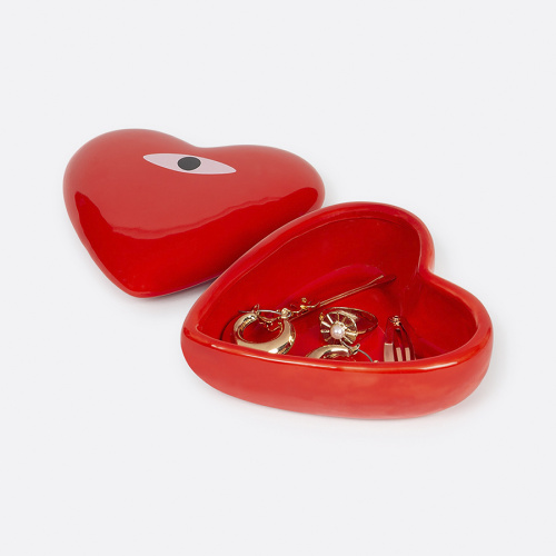 Шкатулка для украшений heart, 10х10х4 см, красная фото 3