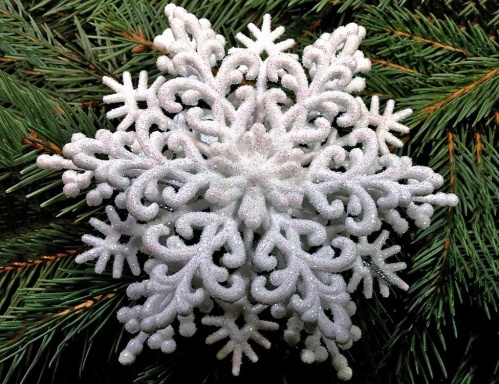 Снежинка "Классика" объемная (3D), глиттер, 12 см, Морозко