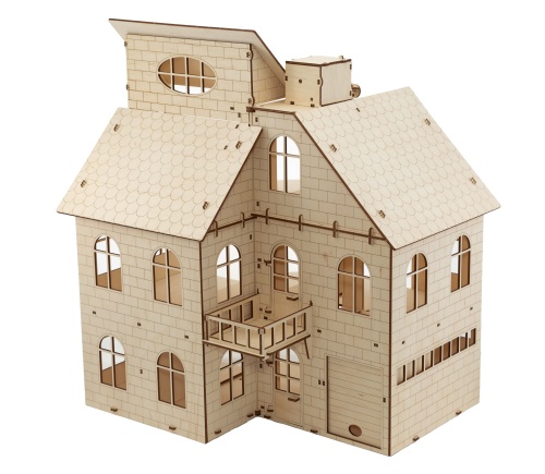 Сборная модель из дерева 3D EWA Кукольный дом с лифтом фото 6