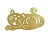 Деревянная елочная игрушка Кот Маркиз 15 см золотой, Winter Deco