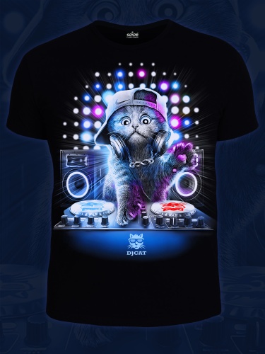 Мужская футболка"DJ Cat" фото 2