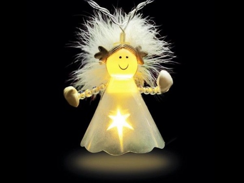 Электрическая гирлянда "Ангелочки", 16 тёплых белых LED-огней, 2.1+1.5 м, прозрачный провод, SNOWHOUSE