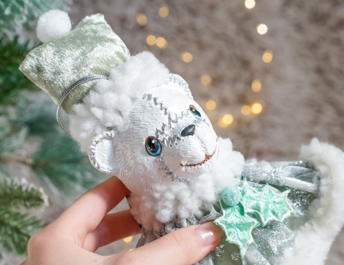 Ёлочная игрушка МИШКА УОЛЛИ, полистоун, текстиль, 28 см, Winter Deco фото 2