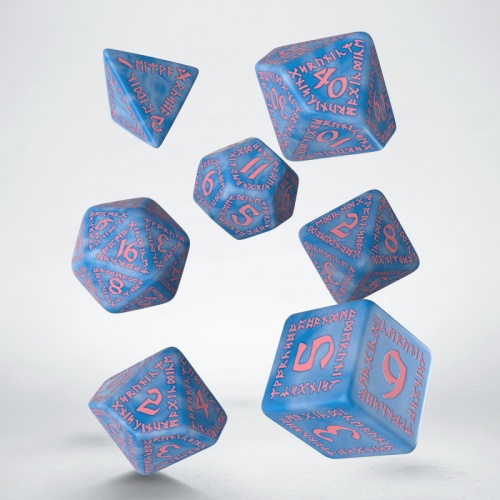Набор кубиков для RPG "Рунический", голубой с розовым фото 2